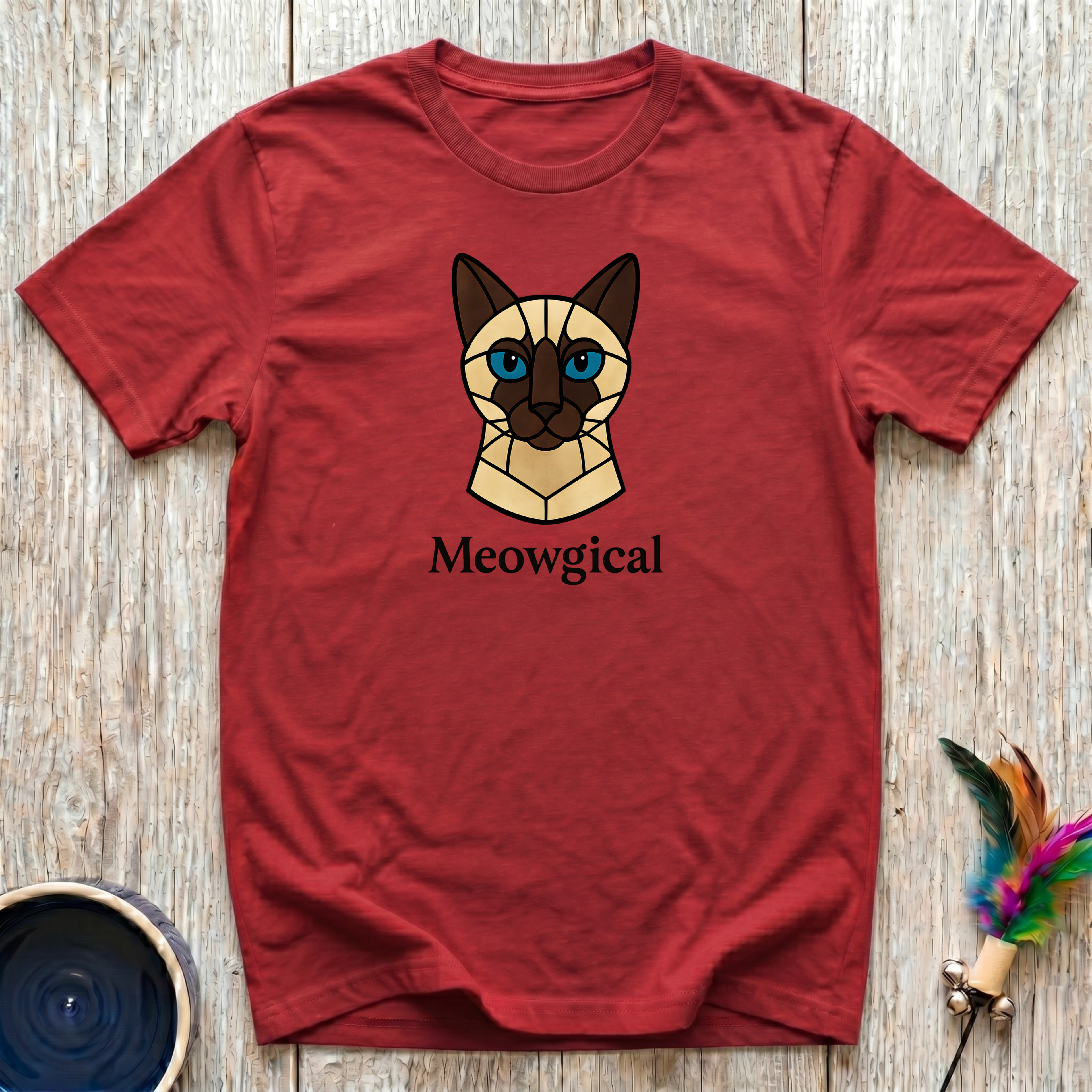 Meowgical T-Shirt | Funny Siamese Cat Lover Tee | Geometric Cat Mom Gift