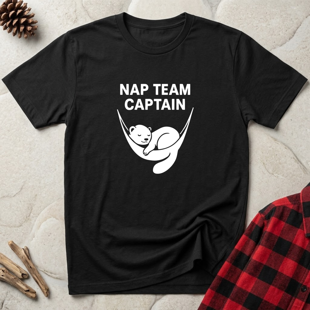 Nap Team Captain T-Shirt | Funny Pet Lover Nap Tee | Otter Mom Otter Dad Lazy Day Gift