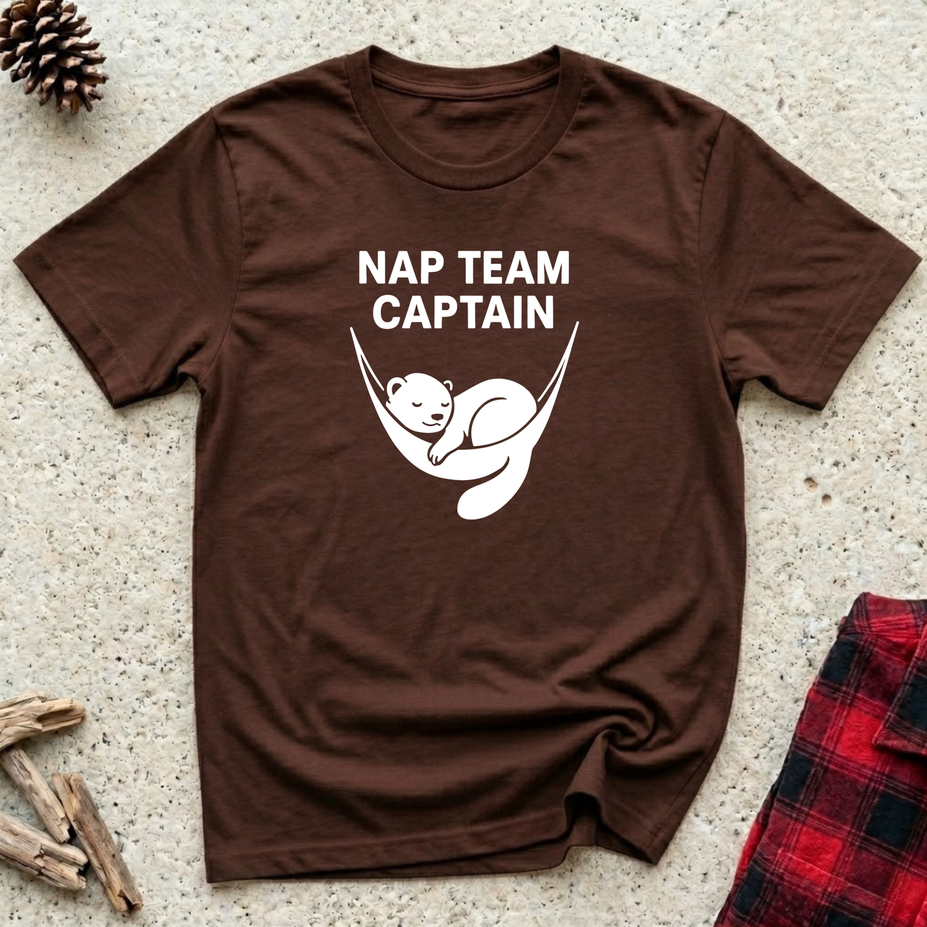 Nap Team Captain T-Shirt | Funny Pet Lover Nap Tee | Otter Mom Otter Dad Lazy Day Gift