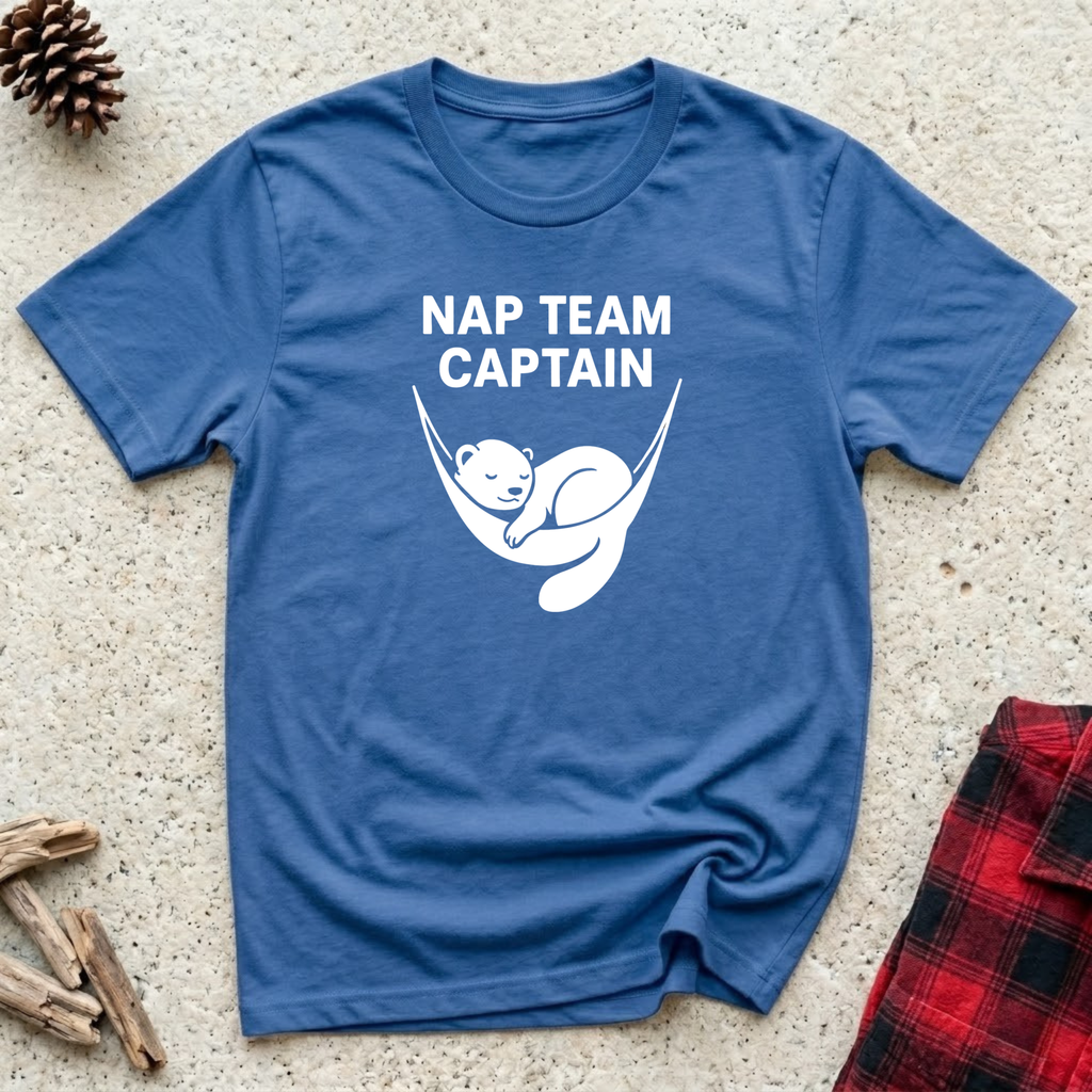 Nap Team Captain T-Shirt | Funny Pet Lover Nap Tee | Otter Mom Otter Dad Lazy Day Gift