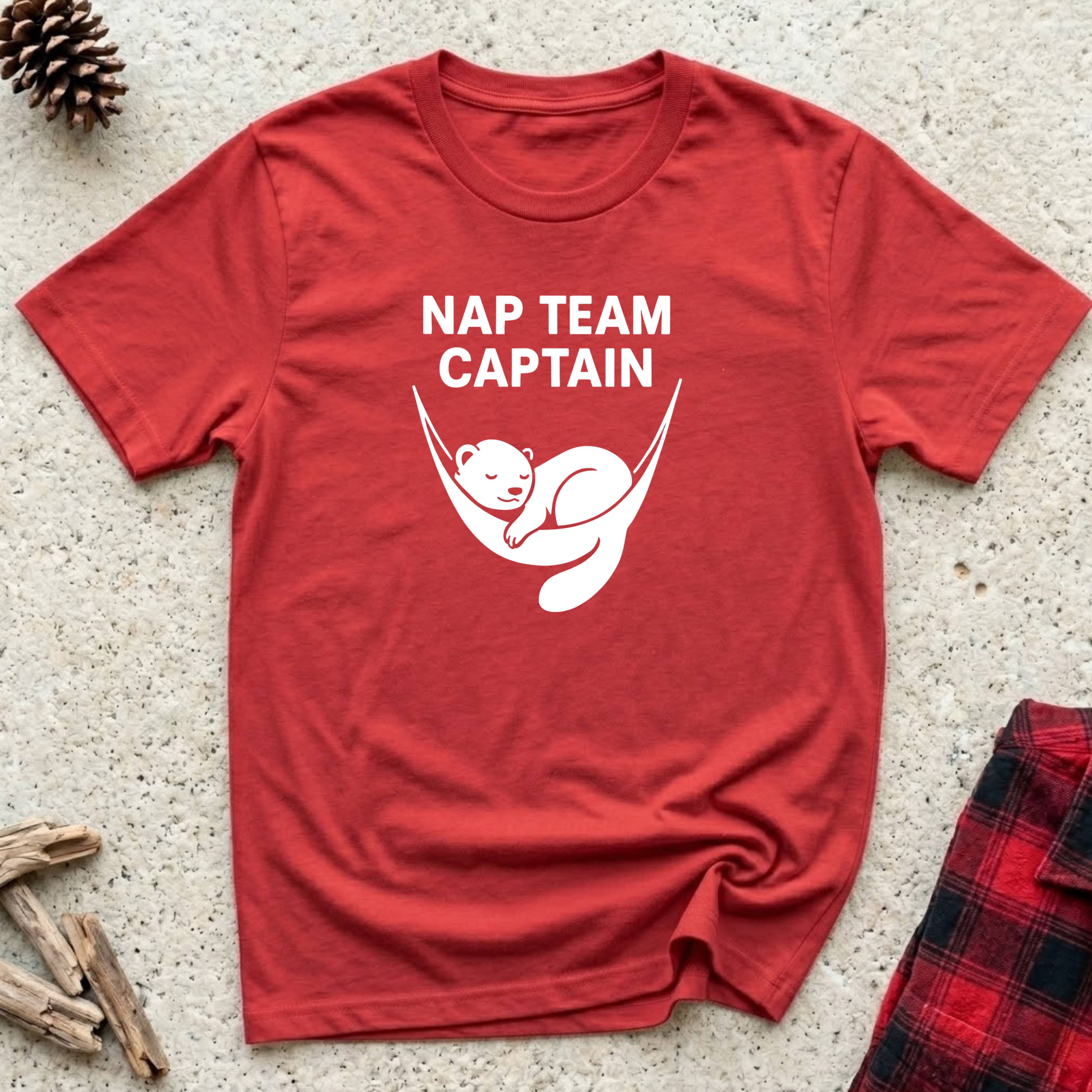 Nap Team Captain T-Shirt | Funny Pet Lover Nap Tee | Otter Mom Otter Dad Lazy Day Gift
