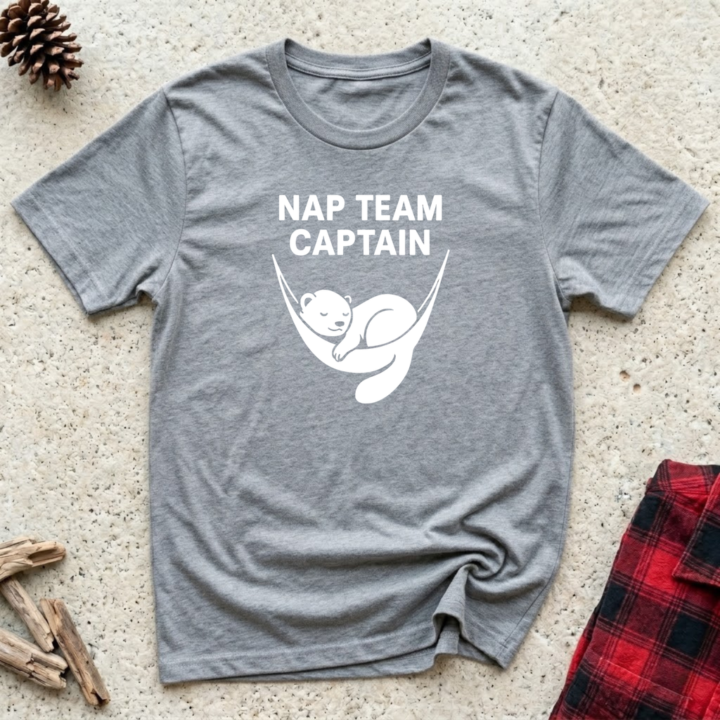 Nap Team Captain T-Shirt | Funny Pet Lover Nap Tee | Otter Mom Otter Dad Lazy Day Gift