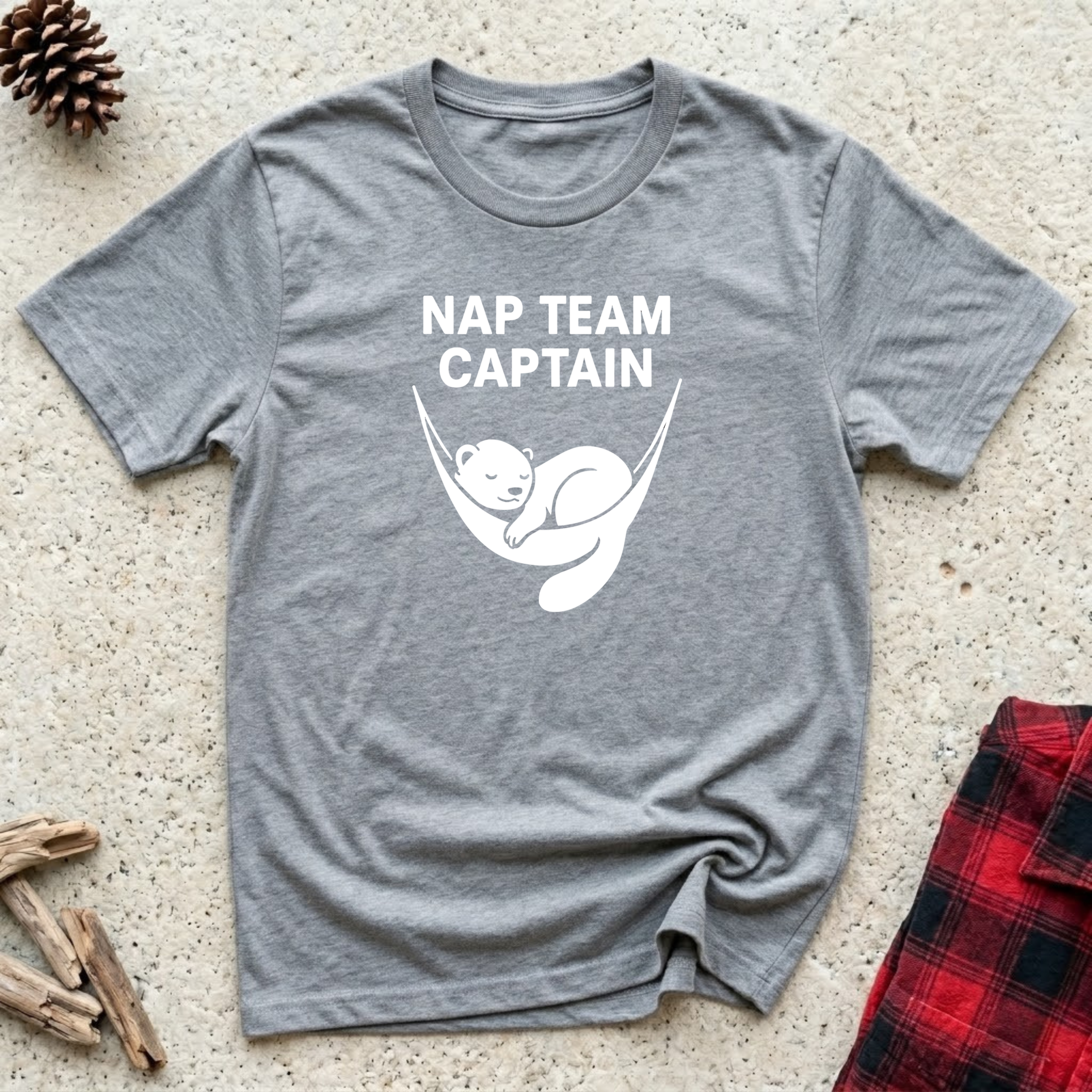 Nap Team Captain T-Shirt | Funny Pet Lover Nap Tee | Otter Mom Otter Dad Lazy Day Gift