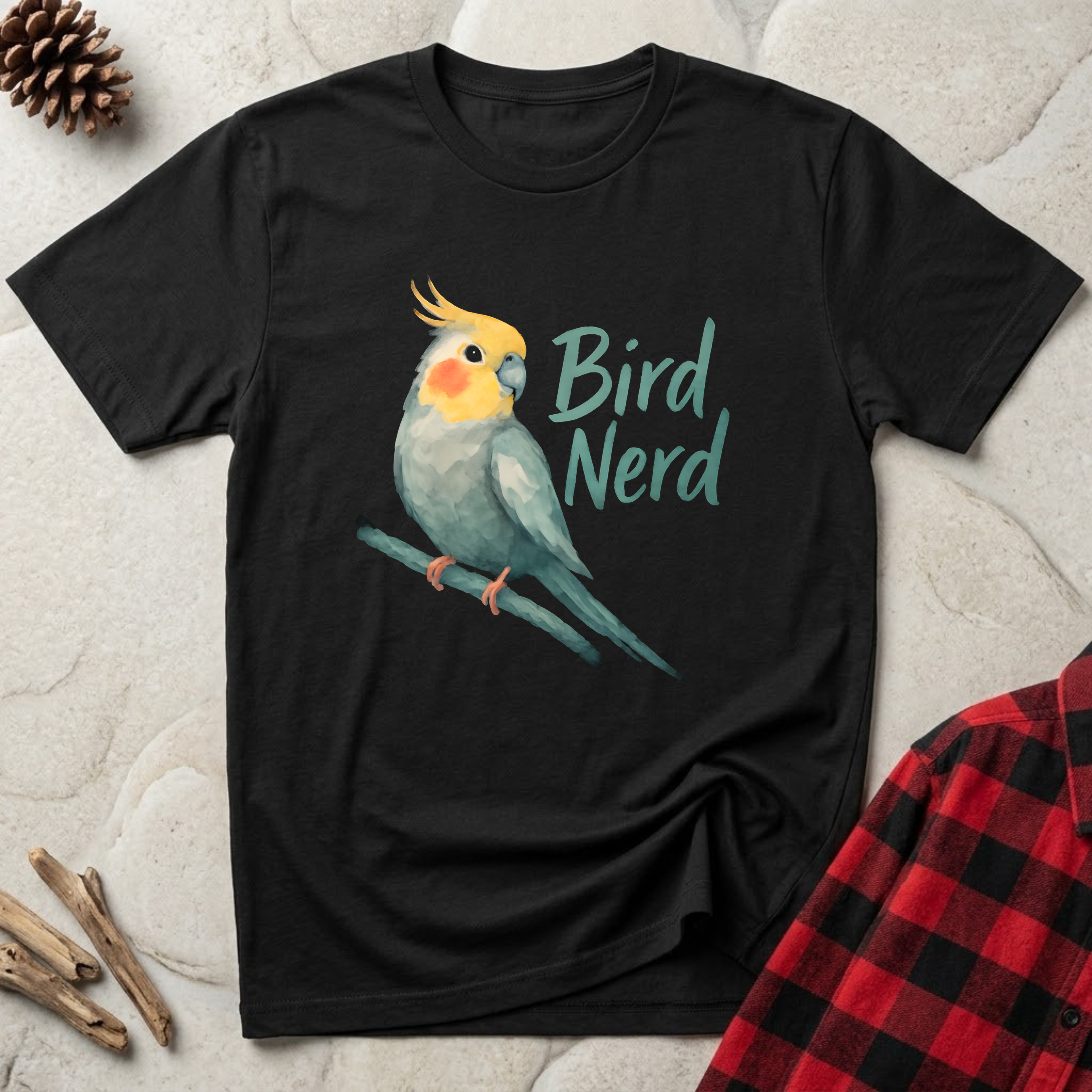 Bird Nerd T-Shirt | Cute Cockatiel Lover Tee | Bird Owner Cockatiel Mom Gift