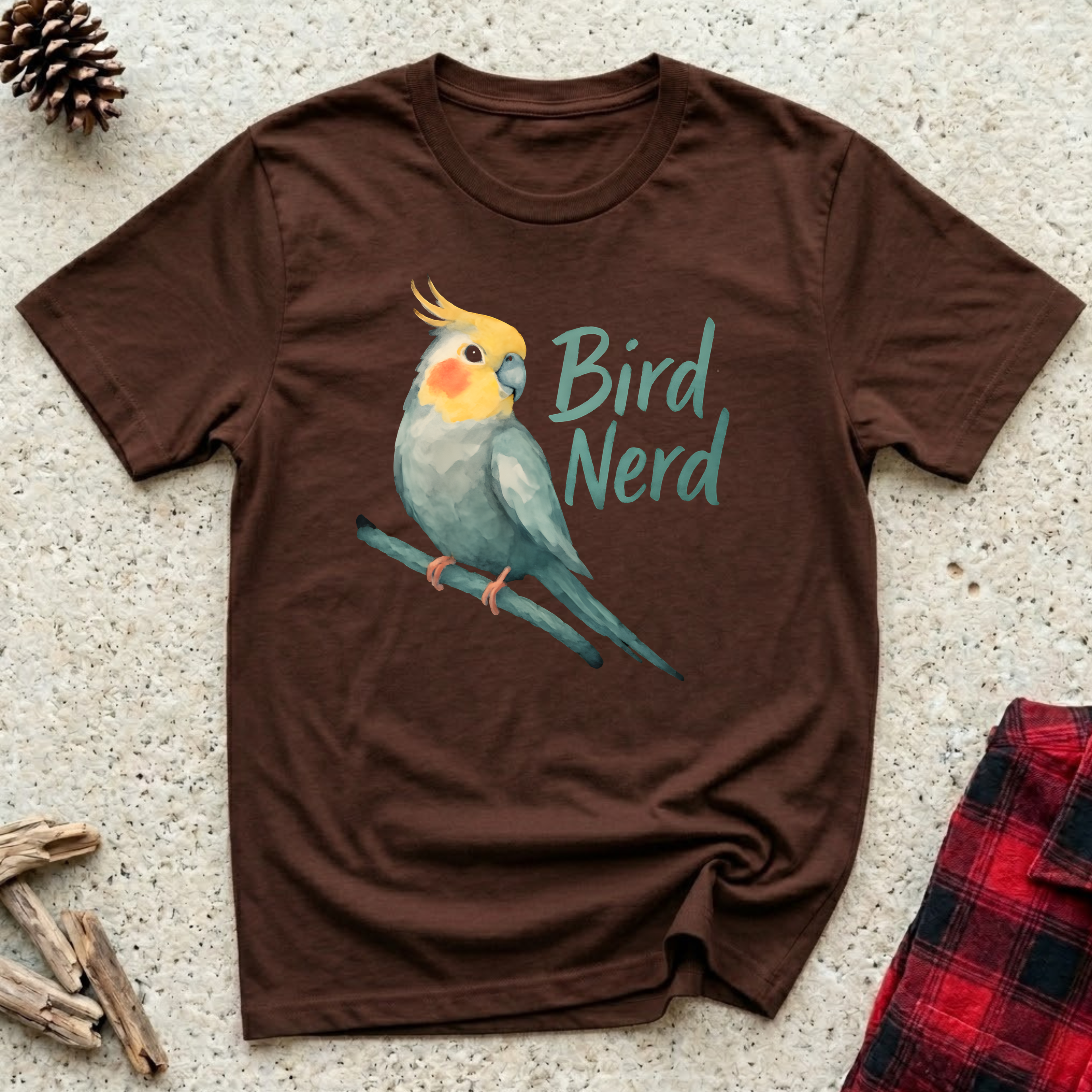 Bird Nerd T-Shirt | Cute Cockatiel Lover Tee | Bird Owner Cockatiel Mom Gift