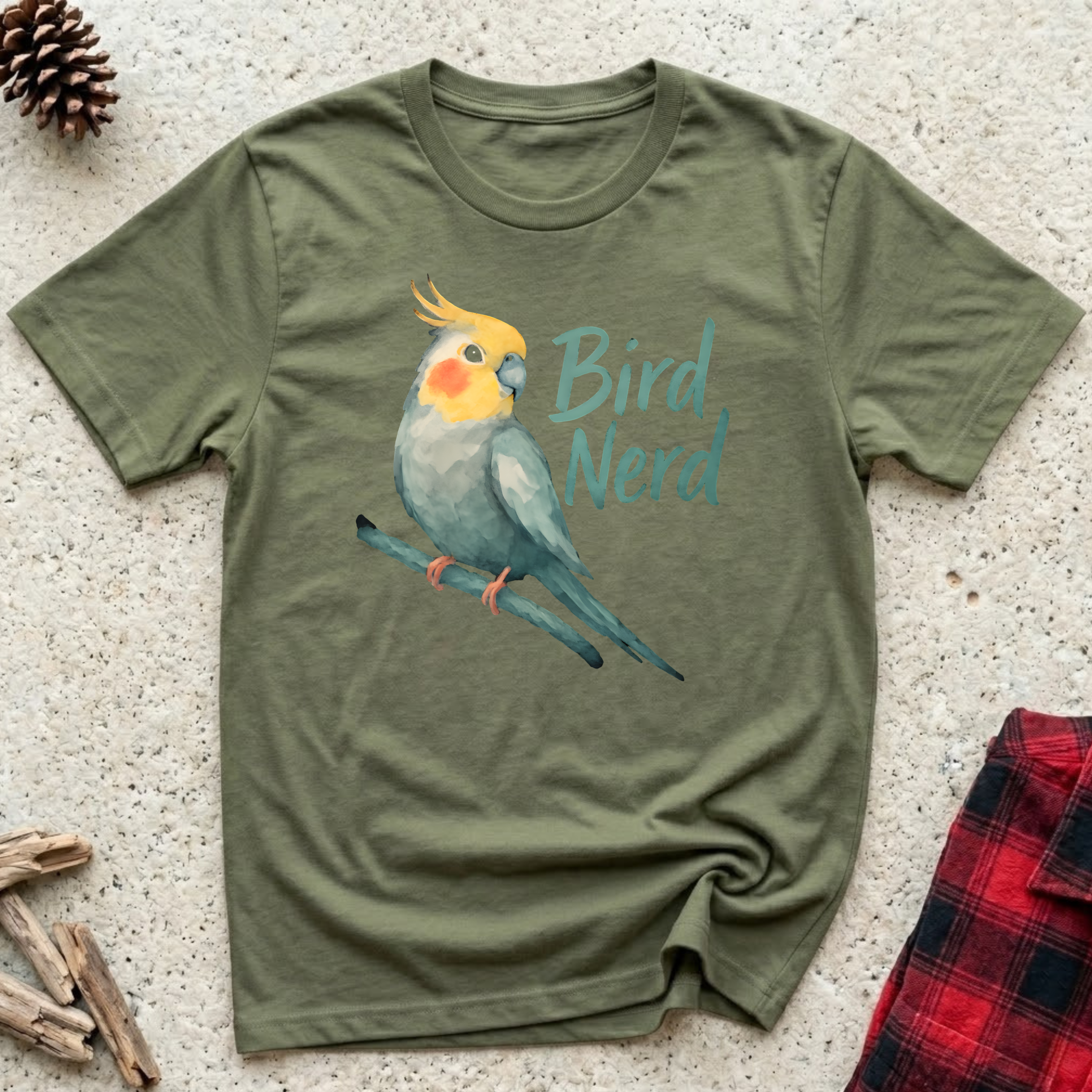 Bird Nerd T-Shirt | Cute Cockatiel Lover Tee | Bird Owner Cockatiel Mom Gift