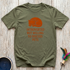 Introverted But Willing to Discuss Pets T-Shirt | Funny Pet Lover Introvert Tee