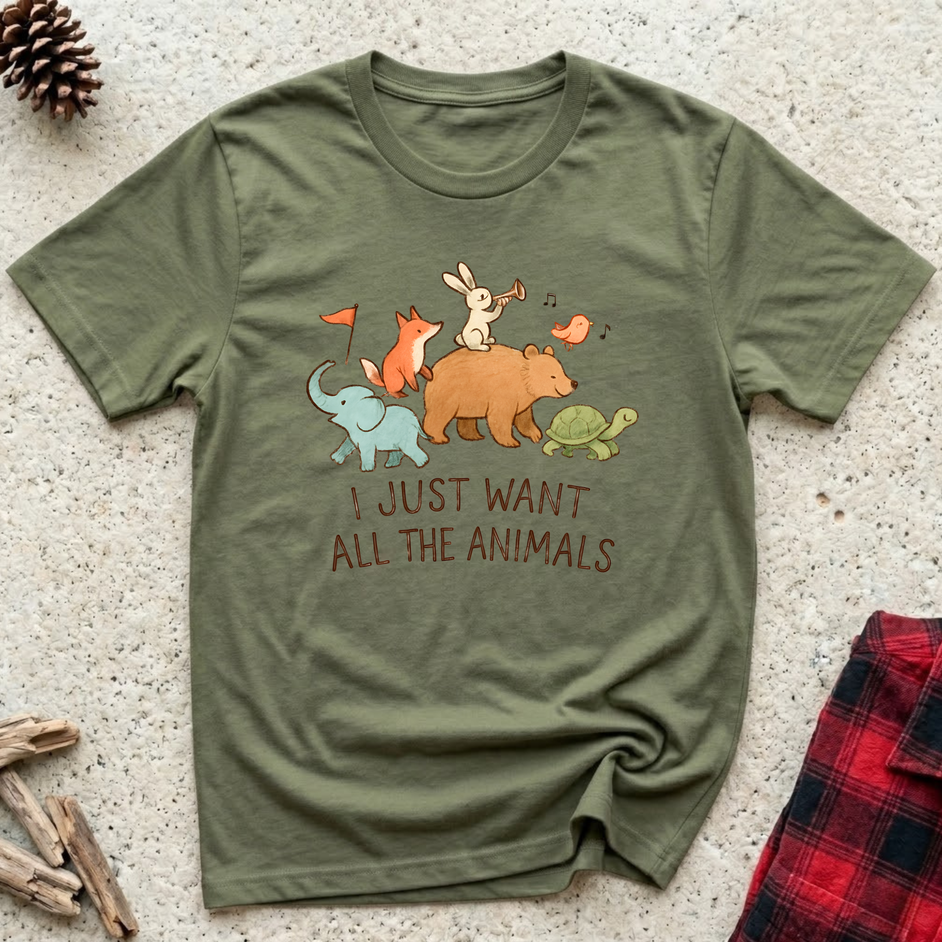 I Just Want All the Animals T-Shirt | Funny Animal Lover Tee | Wildlife Pet Lover Gift
