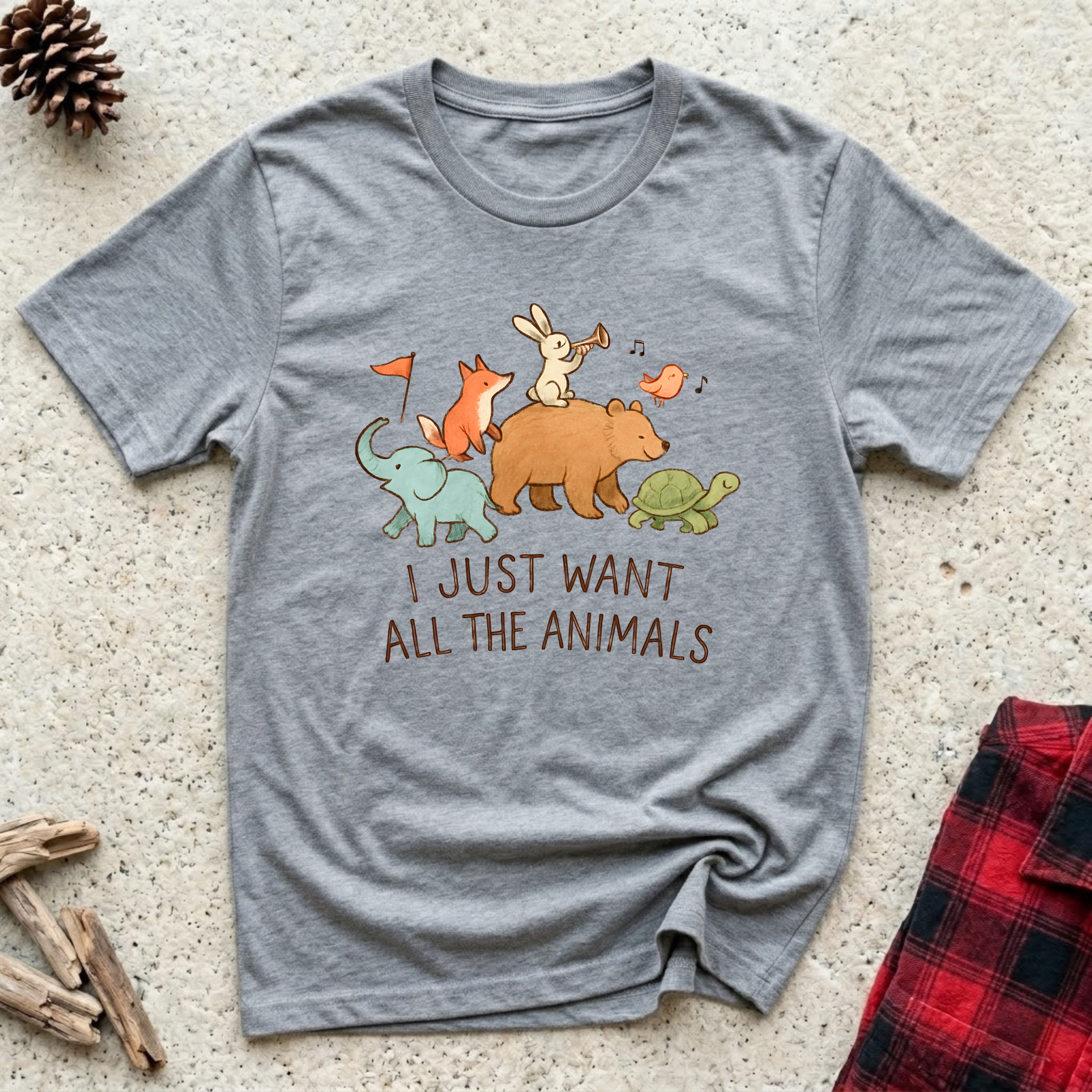 I Just Want All the Animals T-Shirt | Funny Animal Lover Tee | Wildlife Pet Lover Gift