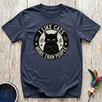 I Like Cats More Than People T-Shirt | Funny Grumpy Cat Tee | Cat Lover Gift