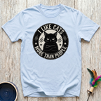 I Like Cats More Than People T-Shirt | Funny Grumpy Cat Tee | Cat Lover Gift