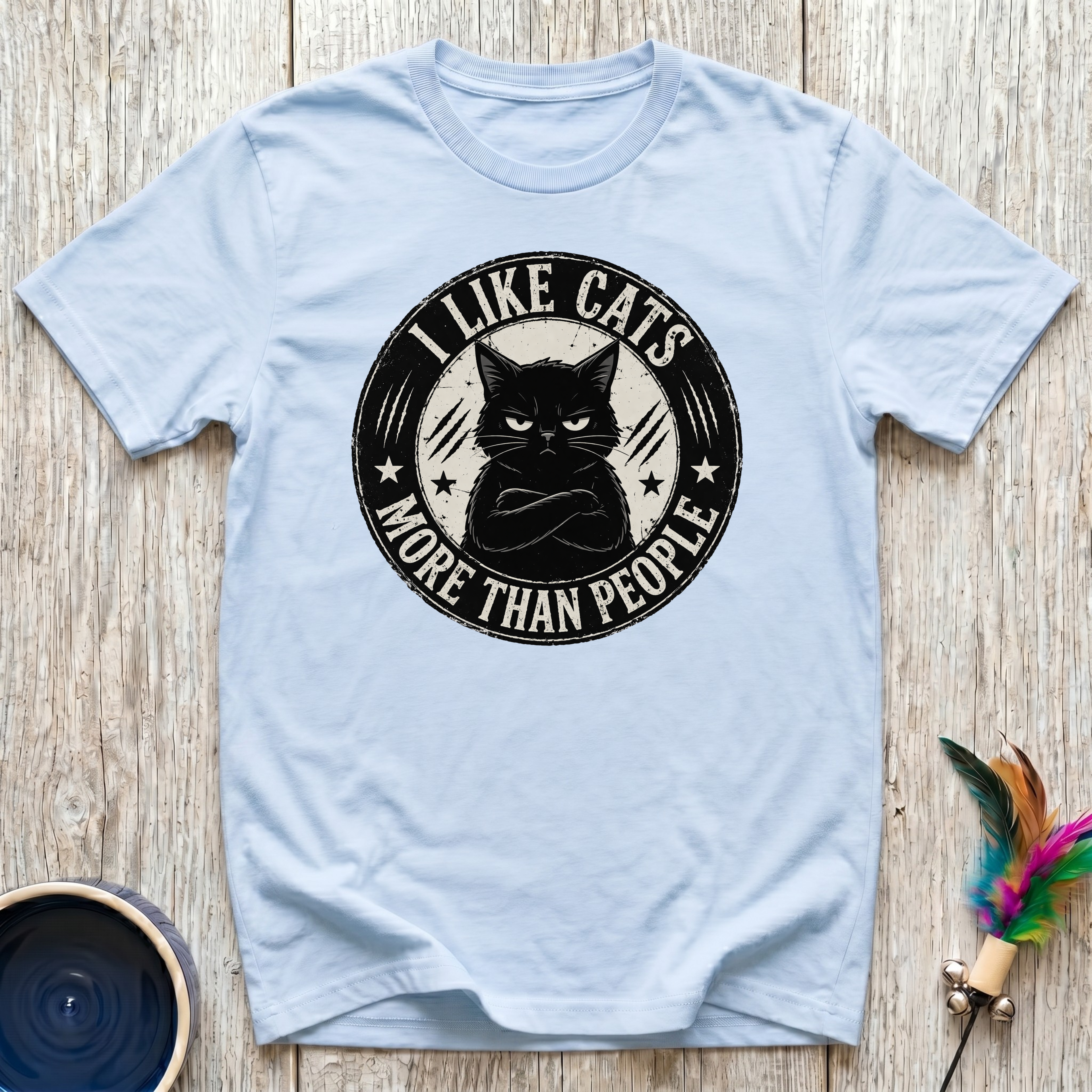 I Like Cats More Than People T-Shirt | Funny Grumpy Cat Tee | Cat Lover Gift
