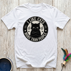 I Like Cats More Than People T-Shirt | Funny Grumpy Cat Tee | Cat Lover Gift