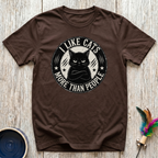 I Like Cats More Than People T-Shirt | Funny Grumpy Cat Tee | Cat Lover Gift