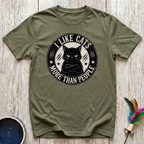 I Like Cats More Than People T-Shirt | Funny Grumpy Cat Tee | Cat Lover Gift