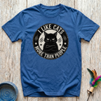 I Like Cats More Than People T-Shirt | Funny Grumpy Cat Tee | Cat Lover Gift
