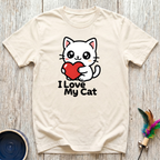 I Love My Cat T-Shirt | Cute Kawaii Cat Lover Tee | Cat Mom Dad Gift