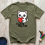 I Love My Cat T-Shirt | Cute Kawaii Cat Lover Tee | Cat Mom Dad Gift