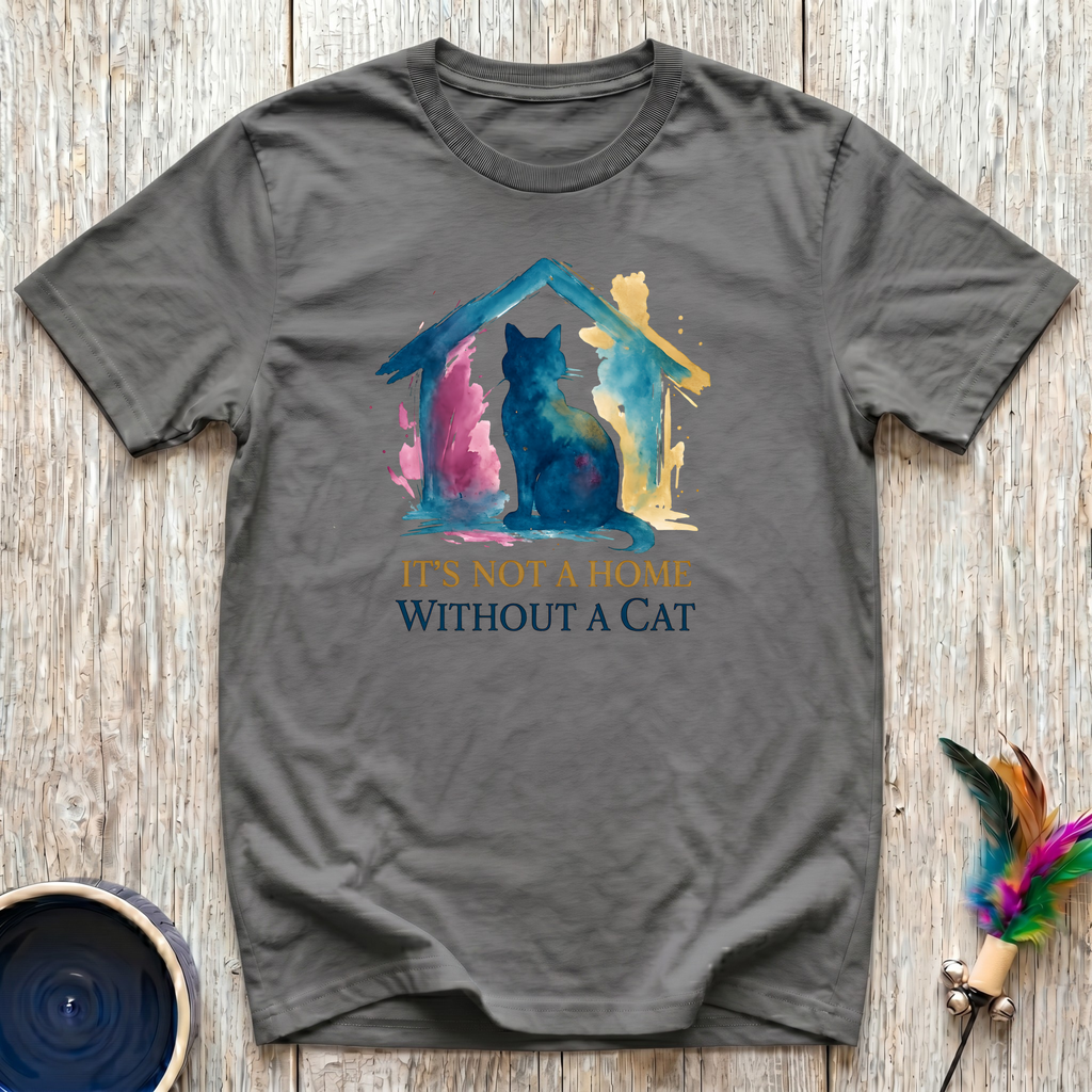 It's Not a Home Without a Cat T-Shirt | Watercolor Cat Lover Tee | Cat Mom Gift