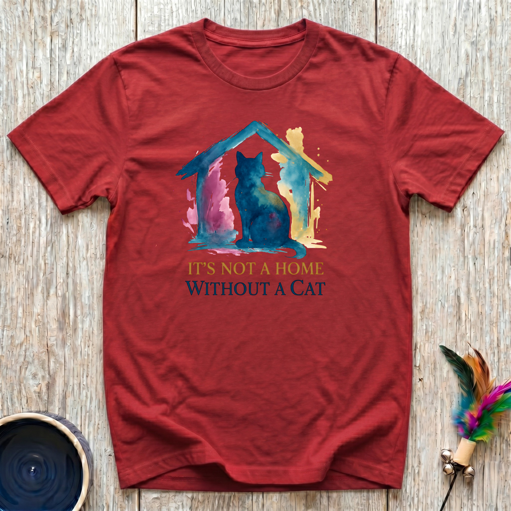 It's Not a Home Without a Cat T-Shirt | Watercolor Cat Lover Tee | Cat Mom Gift