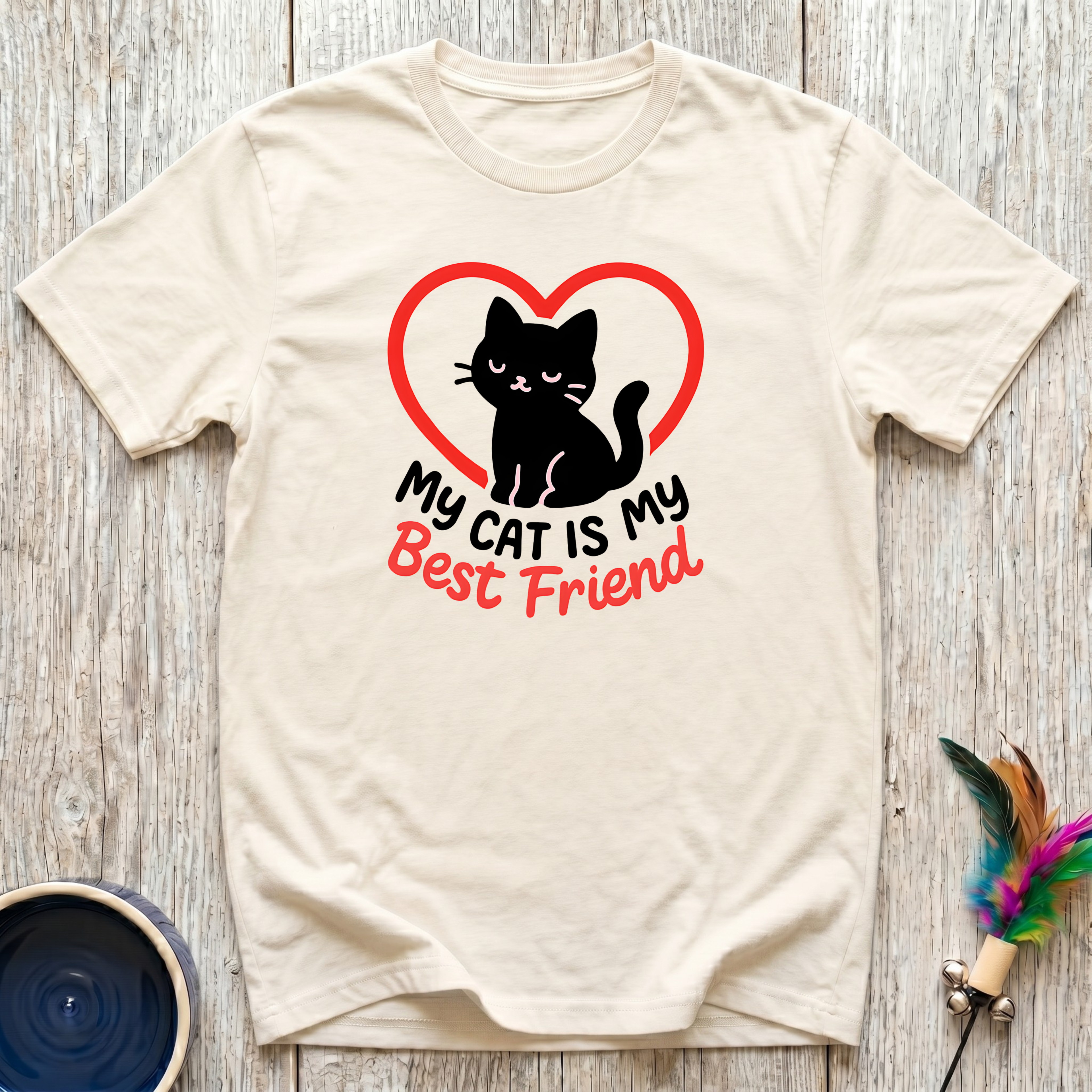 My Cat is My Best Friend T-Shirt | Funny Black Cat Lover Tee | Cat Mom Gift