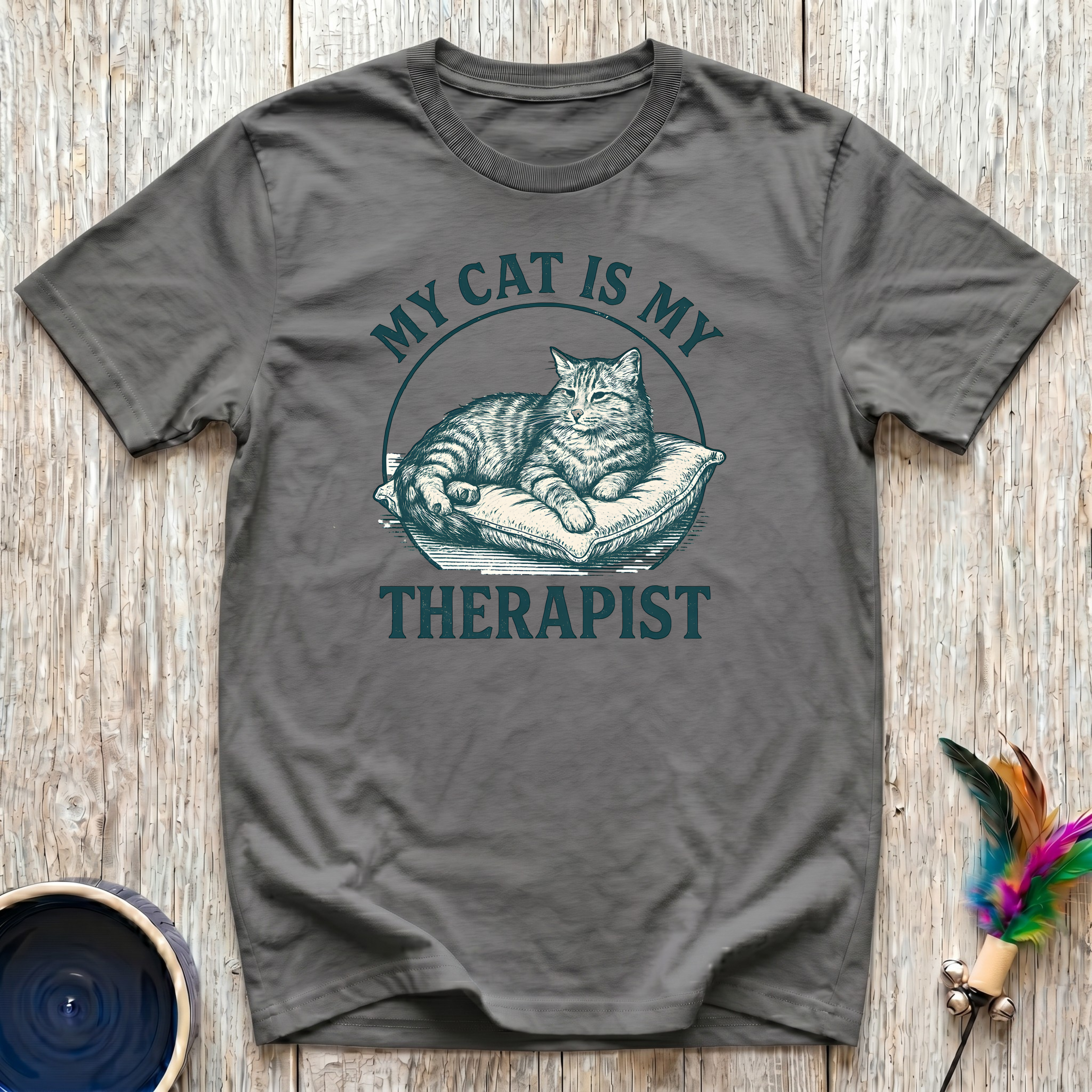 My Cat is My Therapist T-Shirt | Funny Cat Lover Tee | Cat Mom Mental Health Gift