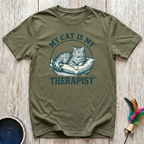 My Cat is My Therapist T-Shirt | Funny Cat Lover Tee | Cat Mom Mental Health Gift