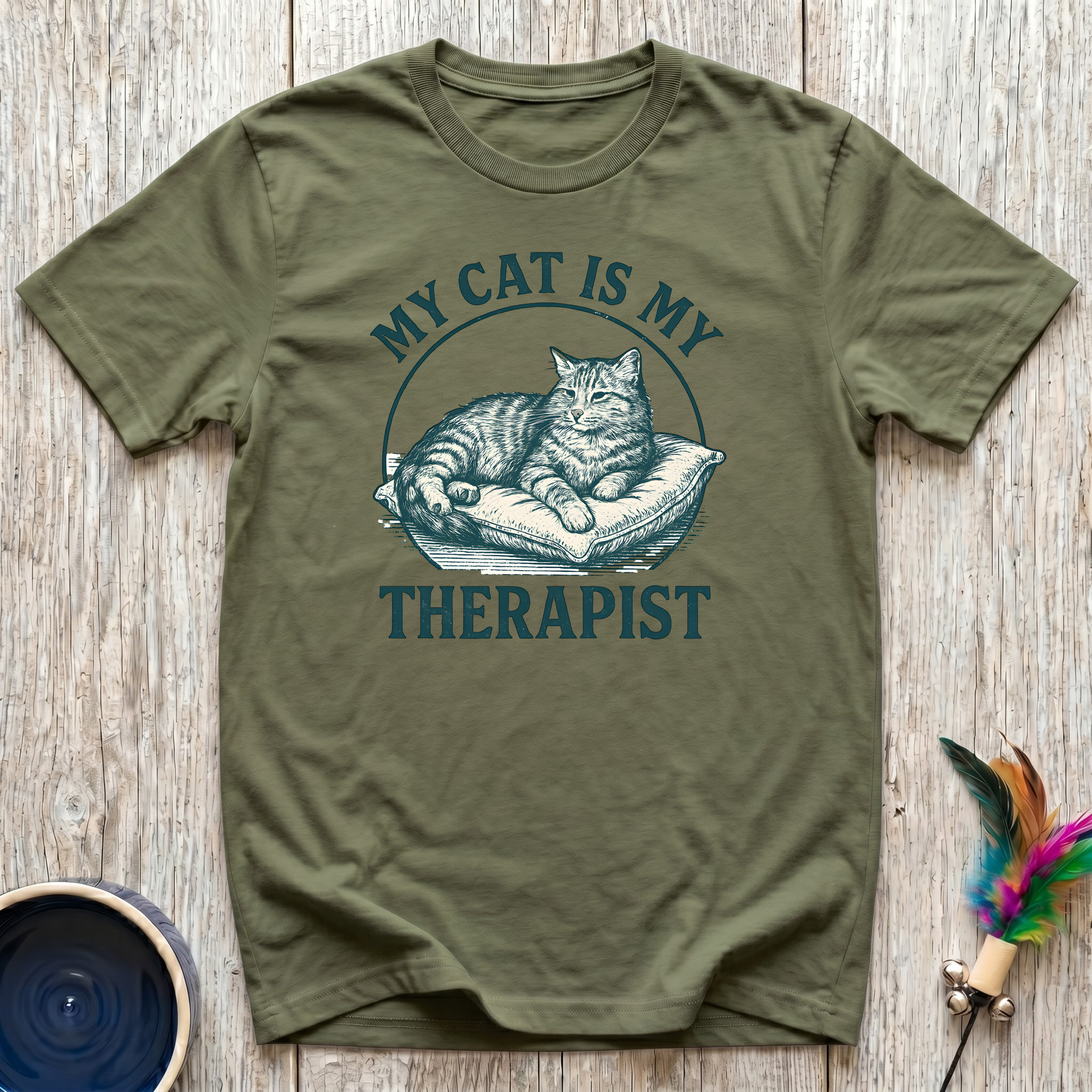 My Cat is My Therapist T-Shirt | Funny Cat Lover Tee | Cat Mom Mental Health Gift