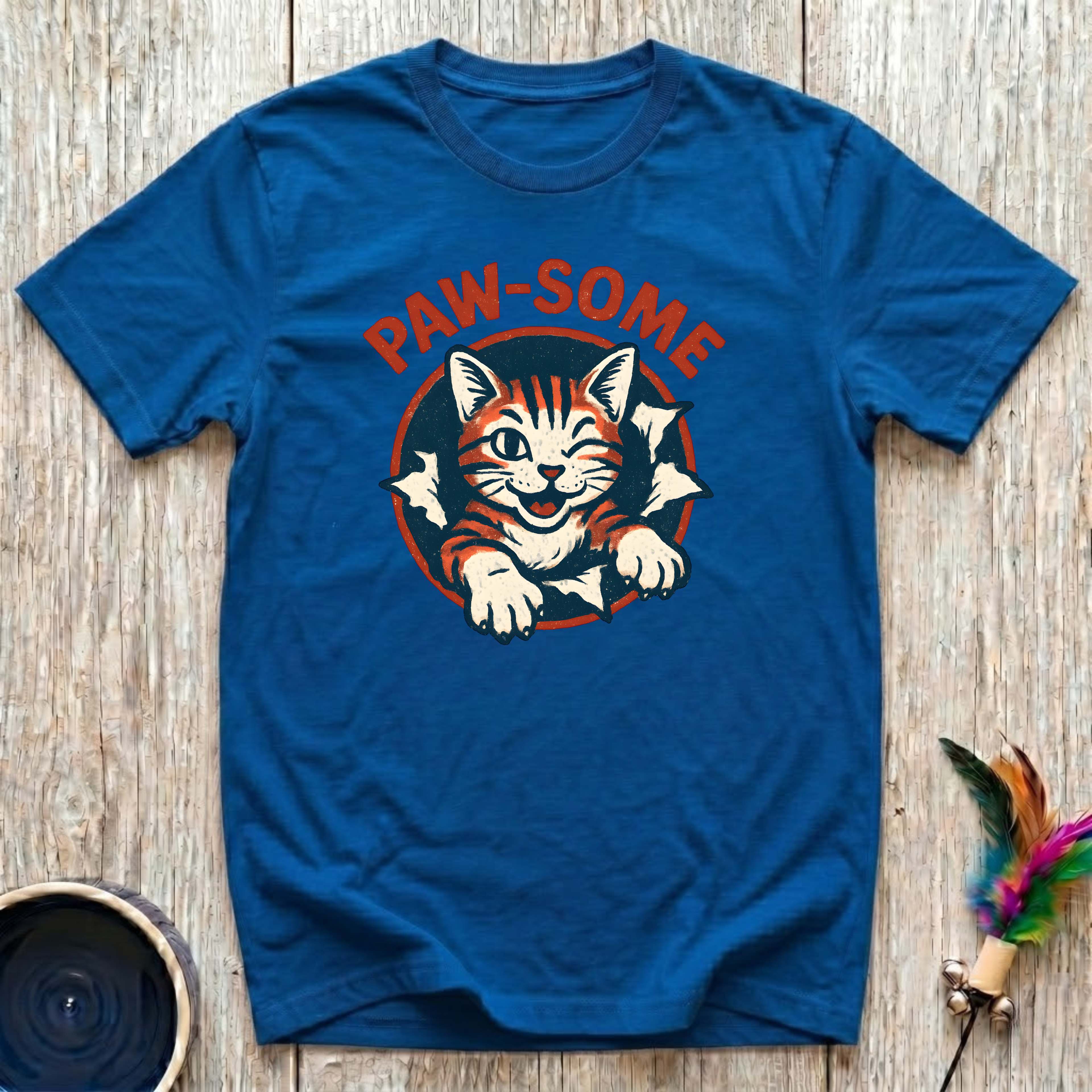 Paw-Some T-Shirt | Funny Bold Cat Lover Tee | Cat Mom Dad Retro Gift