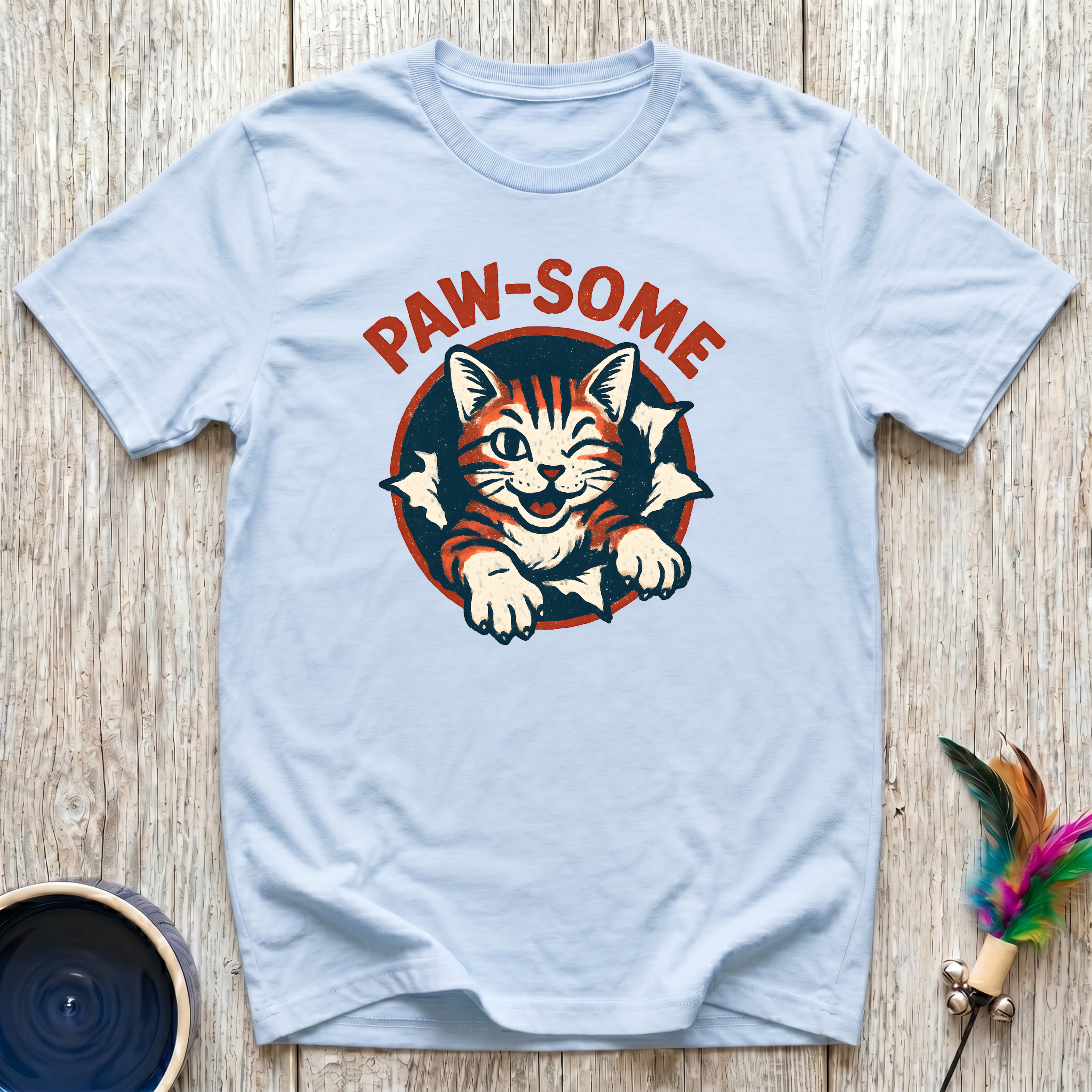 Paw-Some T-Shirt | Funny Bold Cat Lover Tee | Cat Mom Dad Retro Gift