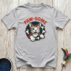 Paw-Some T-Shirt | Funny Bold Cat Lover Tee | Cat Mom Dad Retro Gift