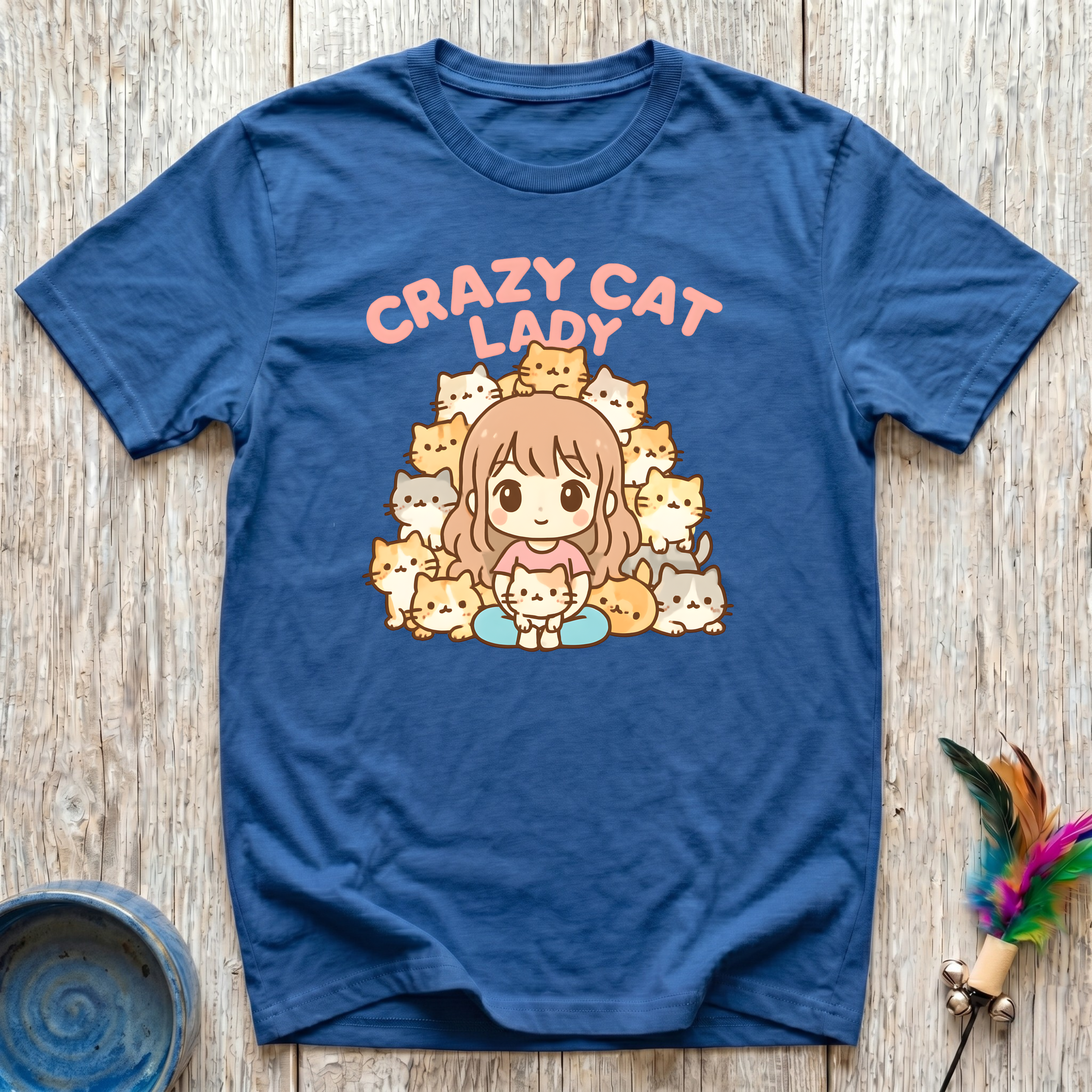 Crazy Cat Lady T-Shirt | Funny Cat Mom Kawaii Tee | Cat Lover Gift