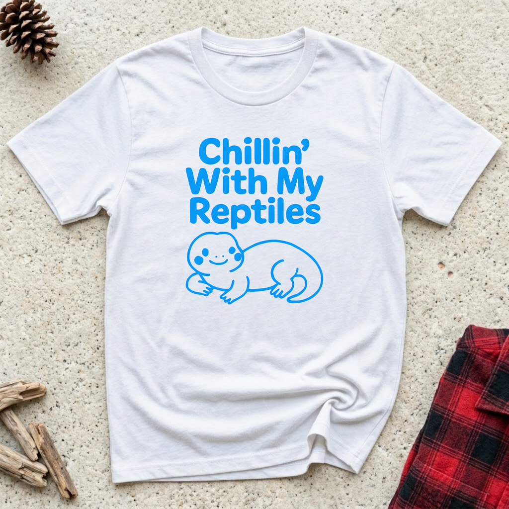 Chillin With My Reptiles T-Shirt | Funny Reptile Lover Tee | Turtle Tortoise Owner Gift