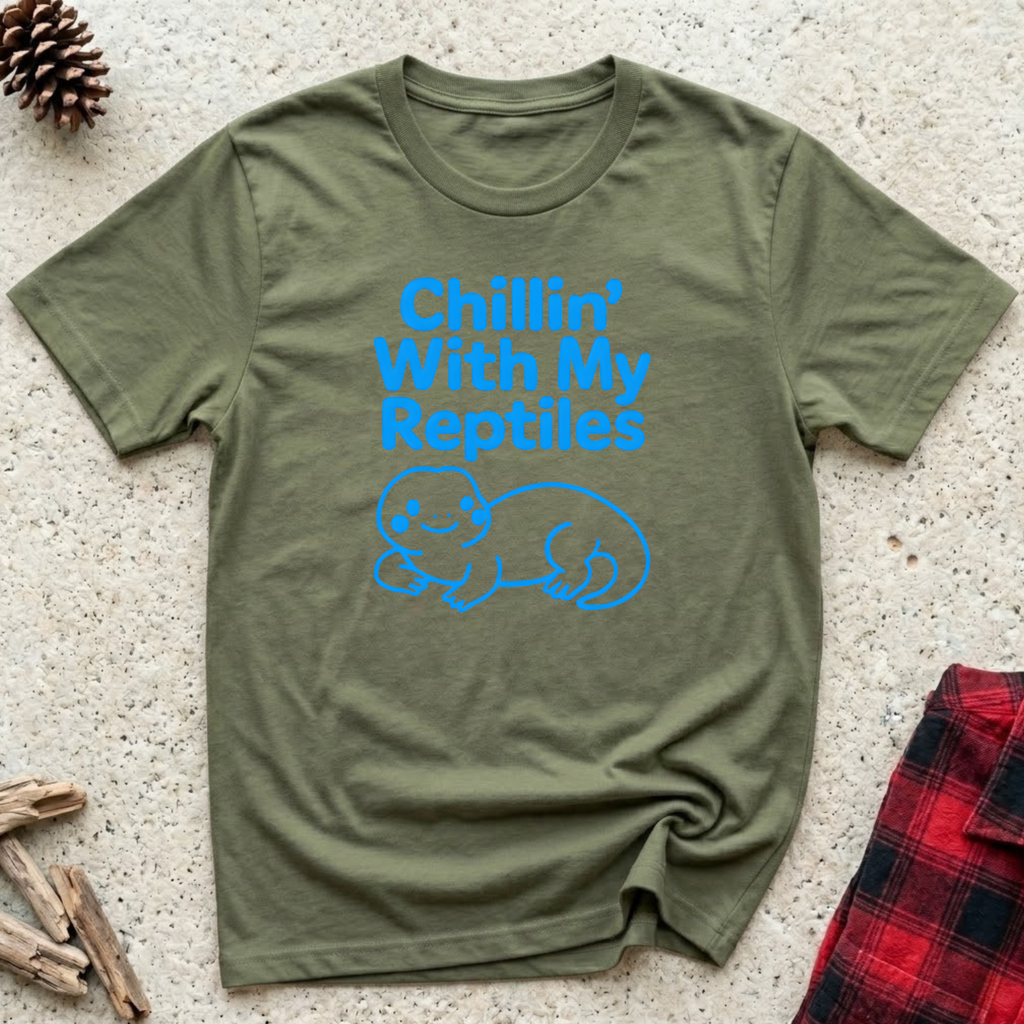 Chillin With My Reptiles T-Shirt | Funny Reptile Lover Tee | Turtle Tortoise Owner Gift