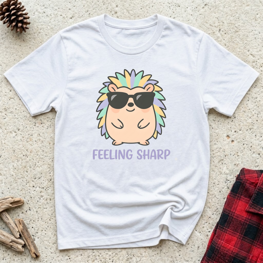 Feeling Sharp T-Shirt | Funny Hedgehog Lover Tee | Hedgehog Mom Dad Gif