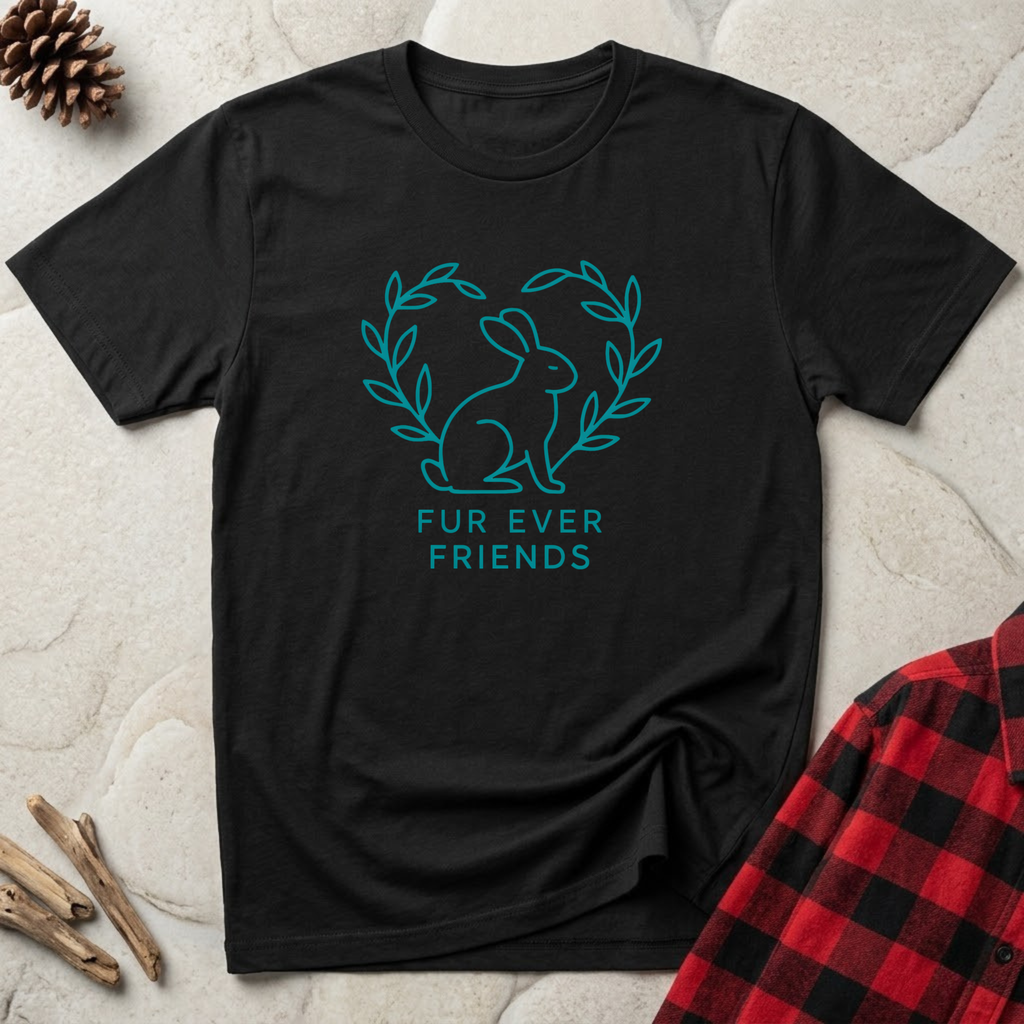 Fur Ever Friends T-Shirt | Cute Rabbit Lover Tee | Bunny Mom Best Friend Gift