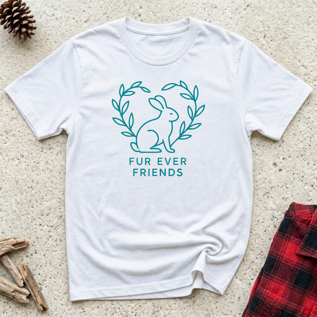 Fur Ever Friends T-Shirt | Cute Rabbit Lover Tee | Bunny Mom Best Friend Gift