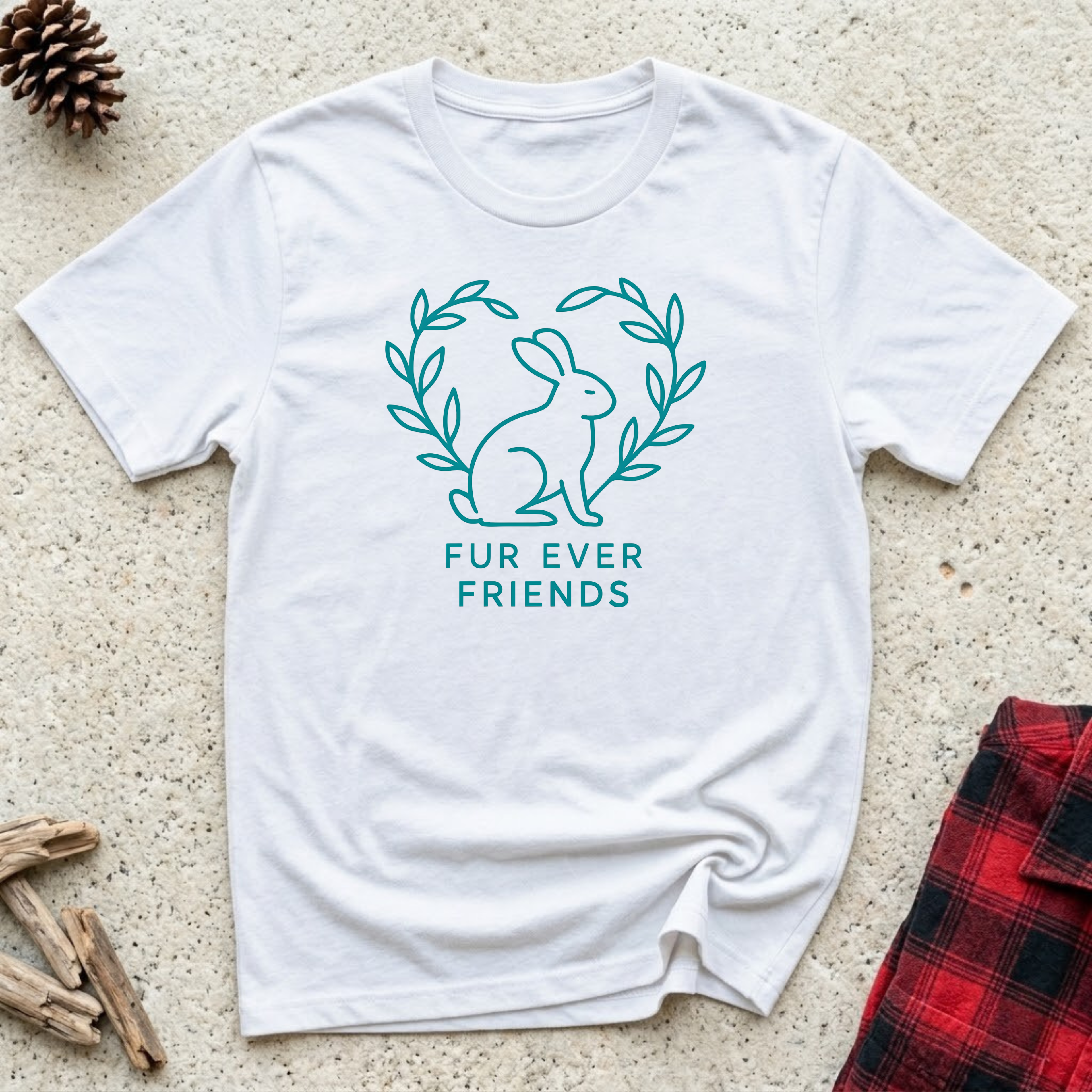 Fur Ever Friends T-Shirt | Cute Rabbit Lover Tee | Bunny Mom Best Friend Gift