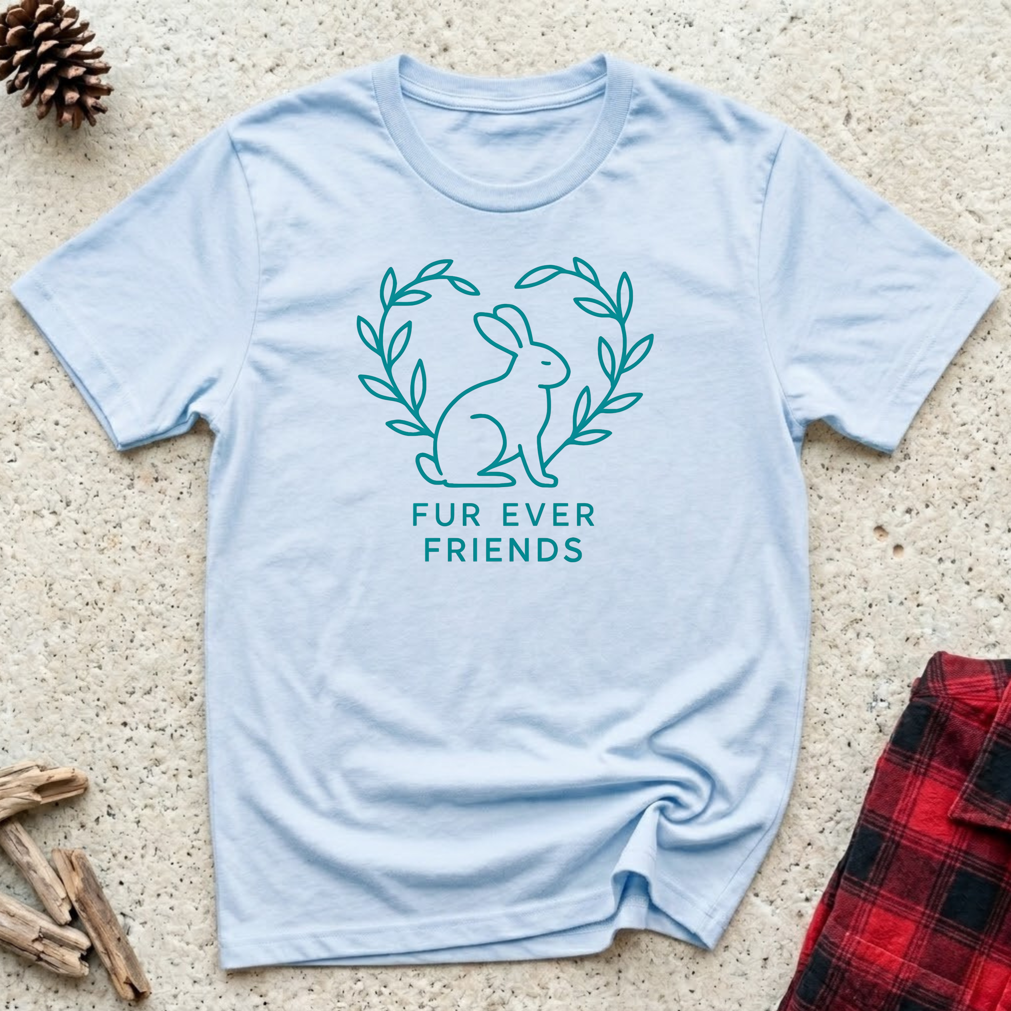 Fur Ever Friends T-Shirt | Cute Rabbit Lover Tee | Bunny Mom Best Friend Gift
