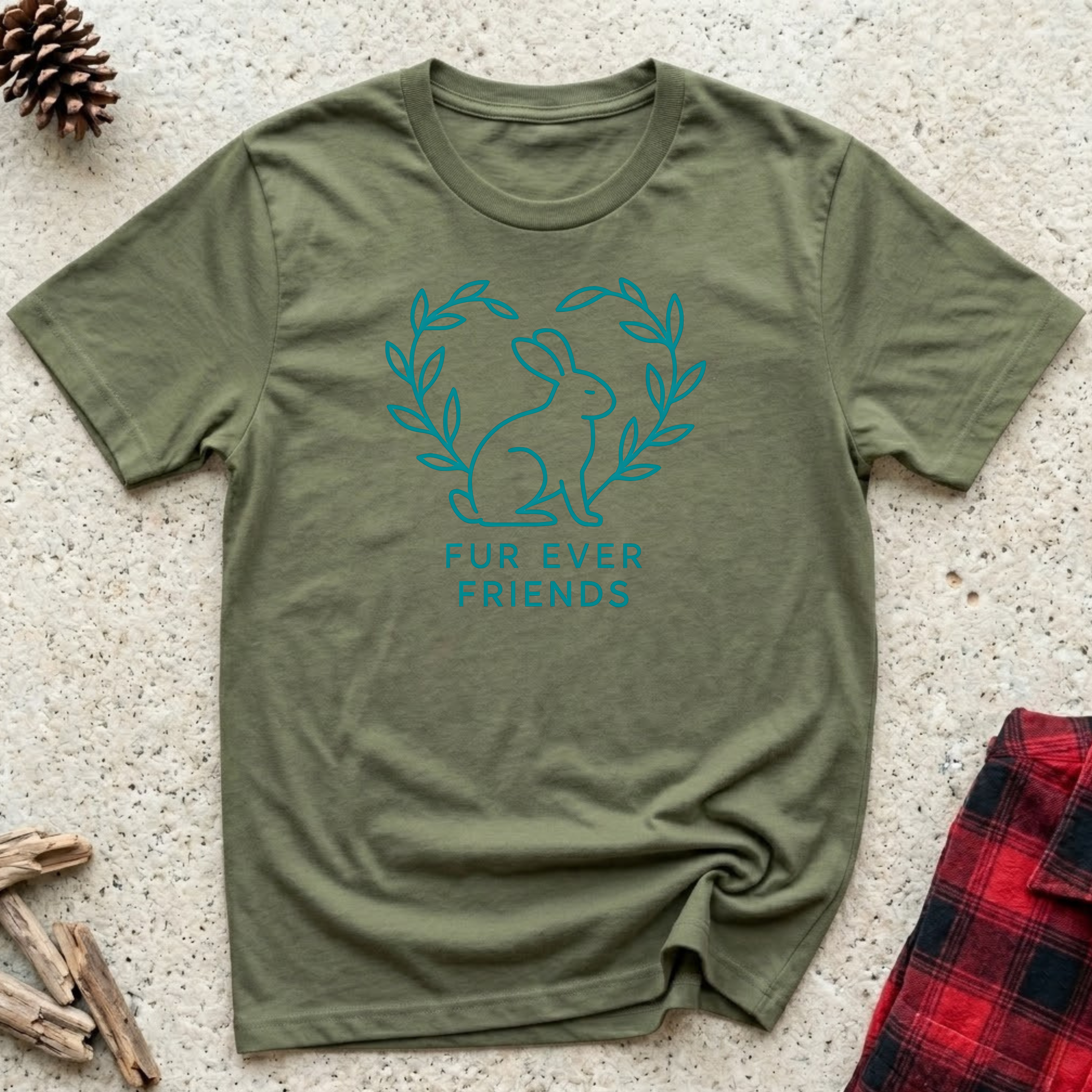 Fur Ever Friends T-Shirt | Cute Rabbit Lover Tee | Bunny Mom Best Friend Gift