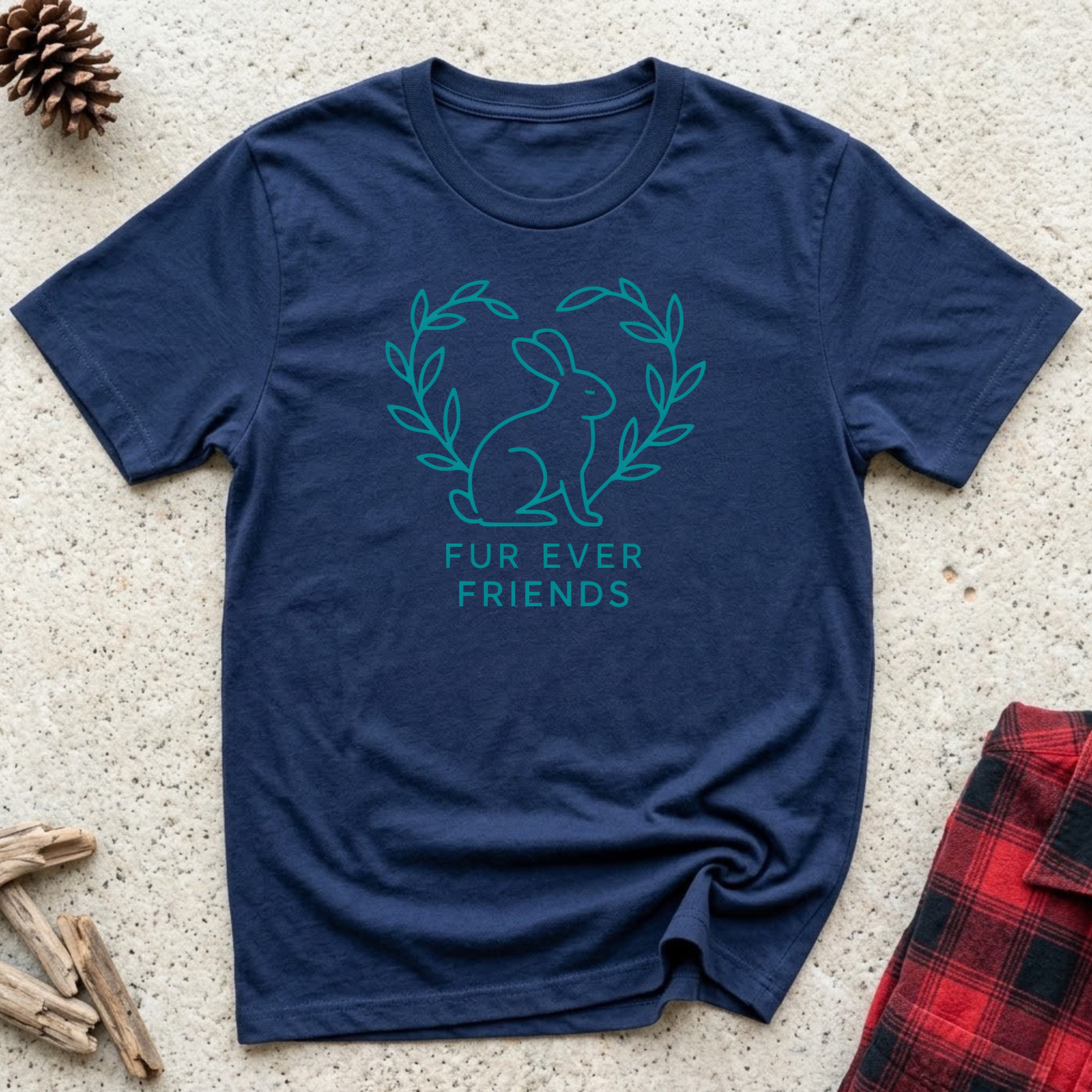 Fur Ever Friends T-Shirt | Cute Rabbit Lover Tee | Bunny Mom Best Friend Gift