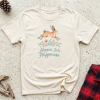 Hoppin Into Happiness T-Shirt | Cute Rabbit Lover Tee | Bunny Mom Easter Gift