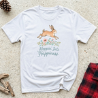 Hoppin Into Happiness T-Shirt | Cute Rabbit Lover Tee | Bunny Mom Easter Gift