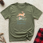 Hoppin Into Happiness T-Shirt | Cute Rabbit Lover Tee | Bunny Mom Easter Gift