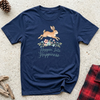 Hoppin Into Happiness T-Shirt | Cute Rabbit Lover Tee | Bunny Mom Easter Gift