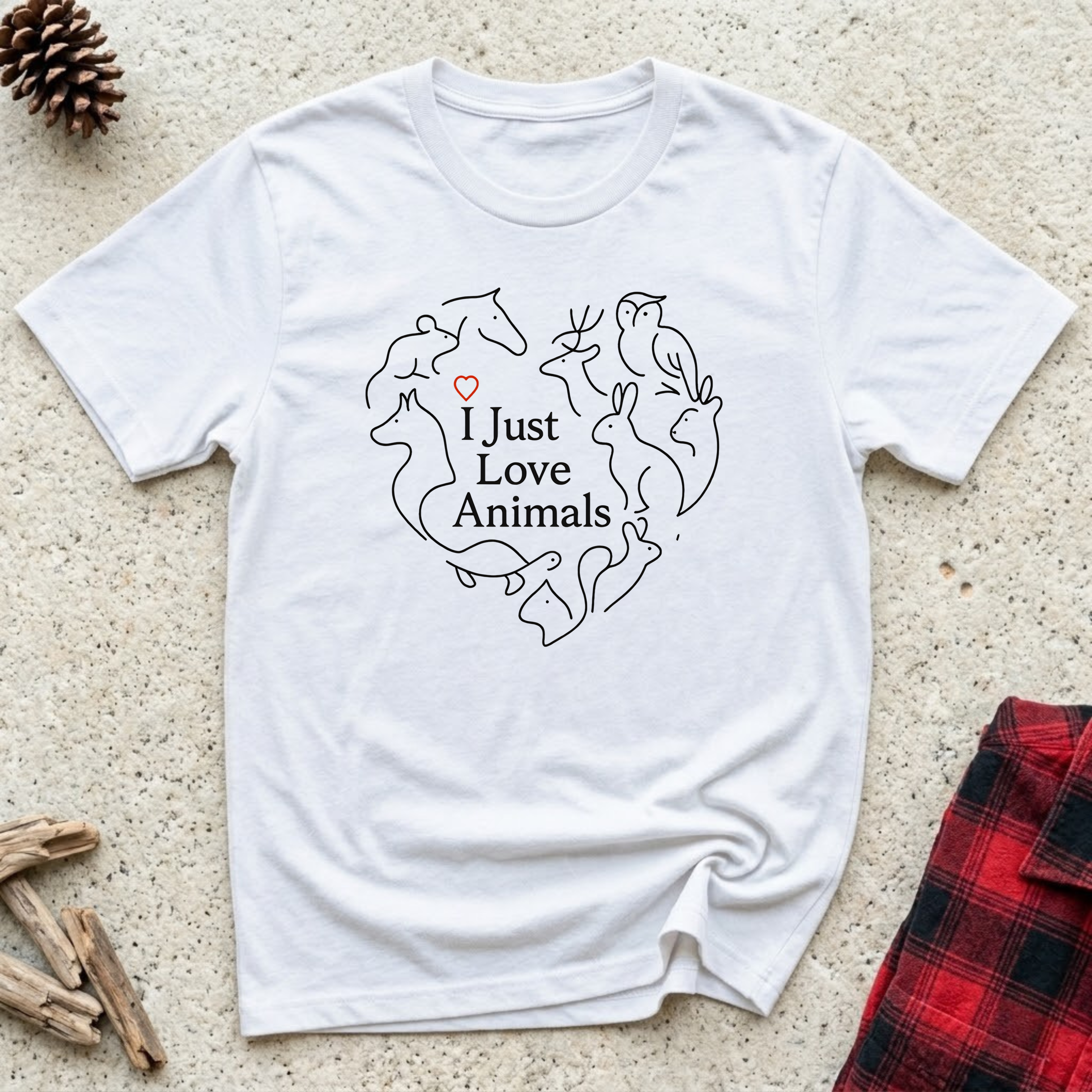 I Just Love Animals T-Shirt | Animal Lover Tee | Wildlife & Pet Lover Gift