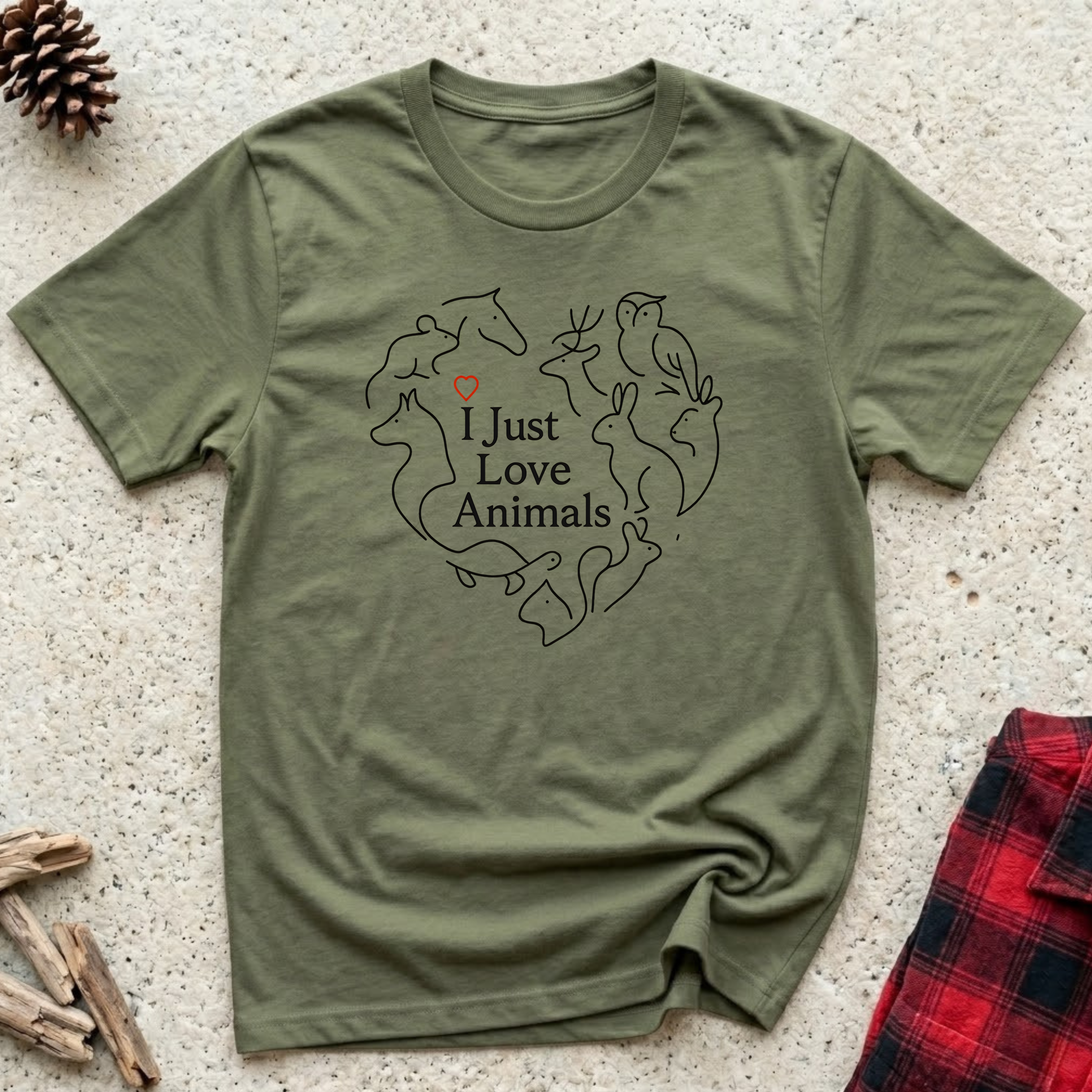I Just Love Animals T-Shirt | Animal Lover Tee | Wildlife & Pet Lover Gift