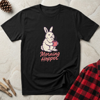Morning Hopper T-Shirt | Funny Rabbit Coffee Lover Tee | Bunny Owner Gift