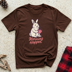 Morning Hopper T-Shirt | Funny Rabbit Coffee Lover Tee | Bunny Owner Gift