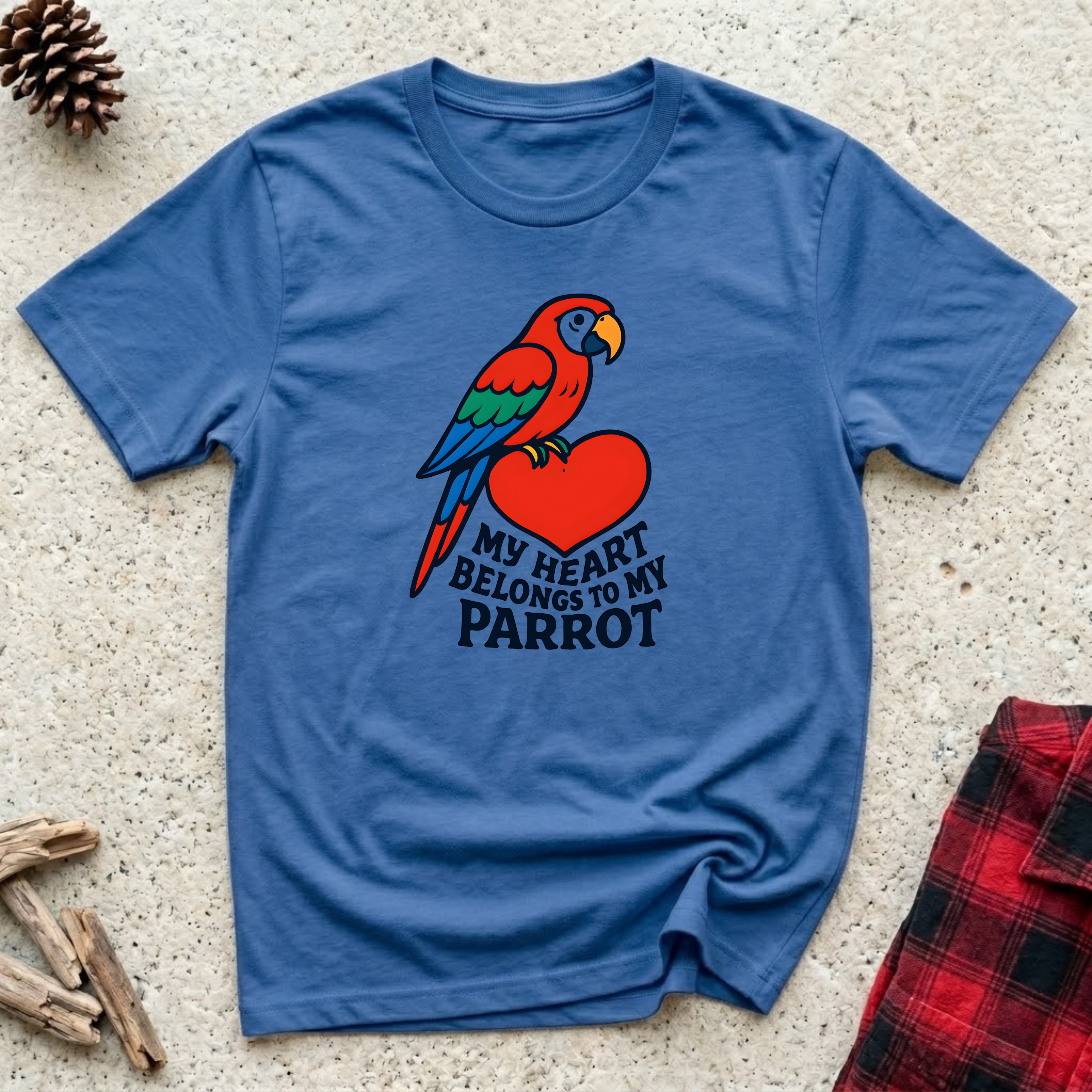 My Heart Belongs to My Parrot T-Shirt | Parrot Lover Tee | Bird Owner Gift